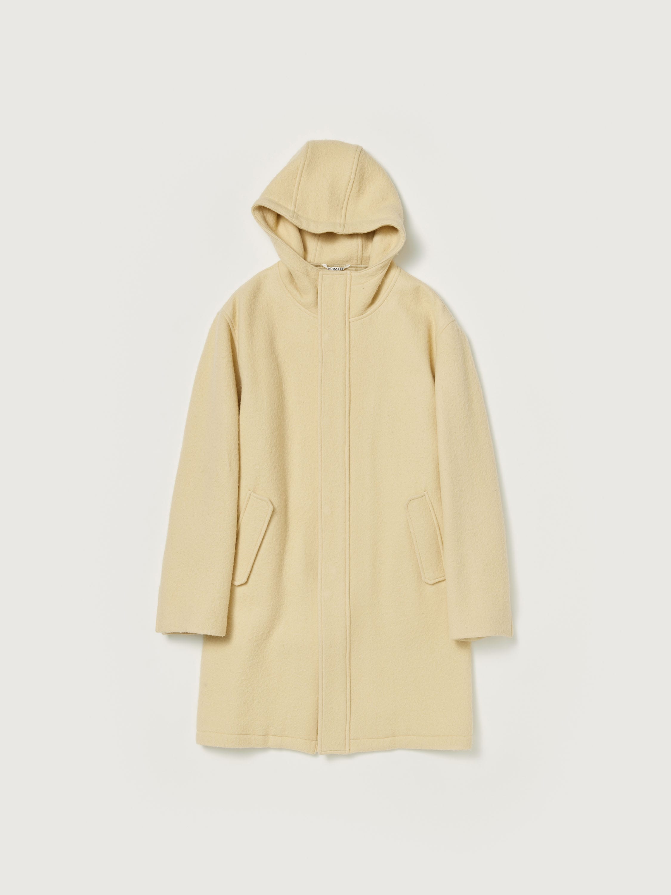 BRUSHED ALPACA WOOL MELTON HOODED COAT 詳細画像 LIGHT BEIGE 1