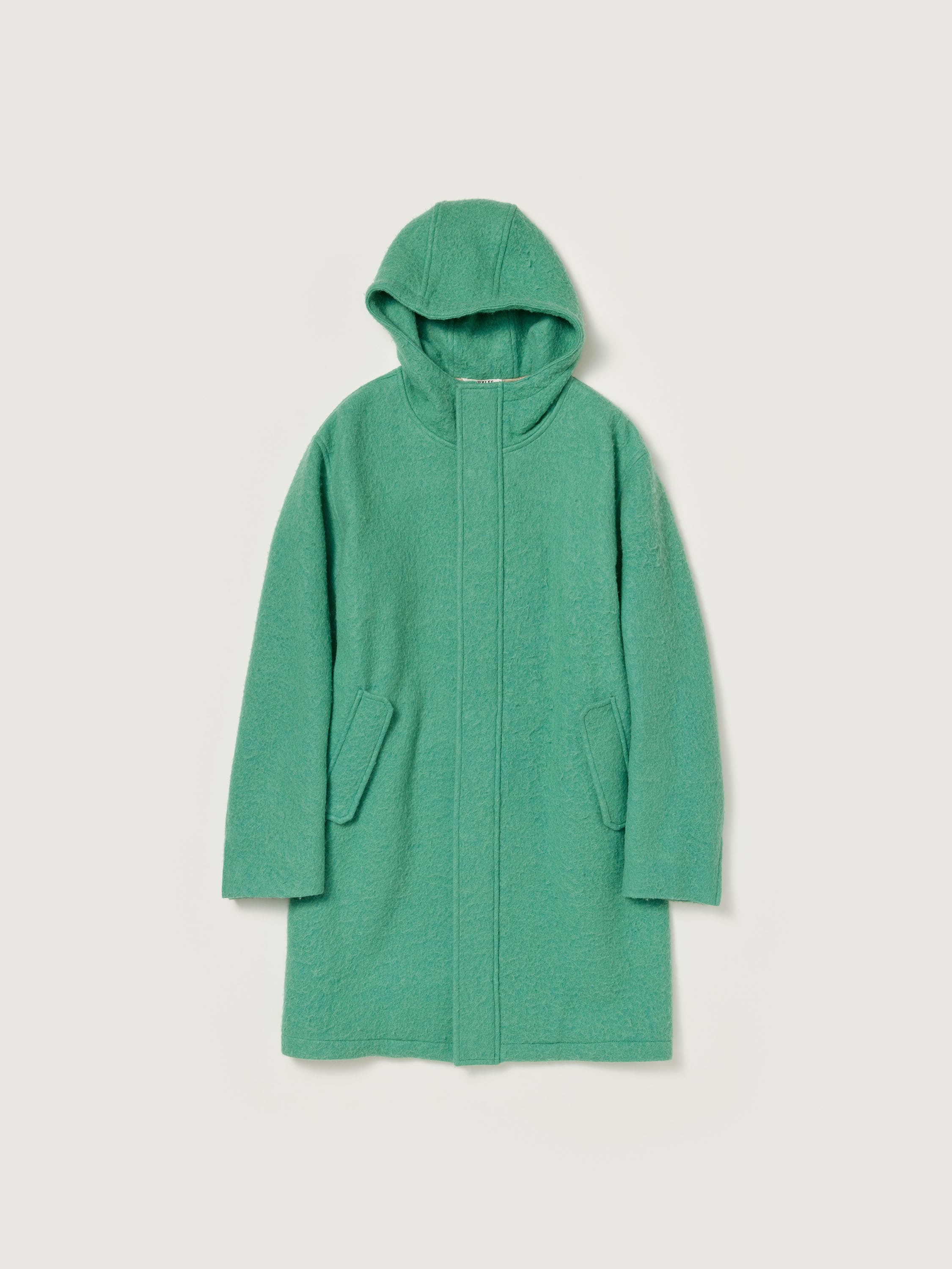 BRUSHED ALPACA WOOL MELTON HOODED COAT 詳細画像 JADE GREEN 1