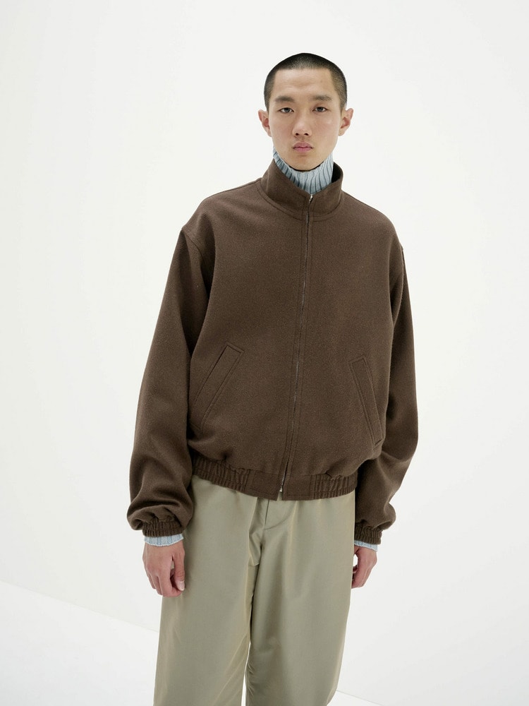 BABY CAMEL FLANNEL ZIP BLOUSON - AURALEE Official Website