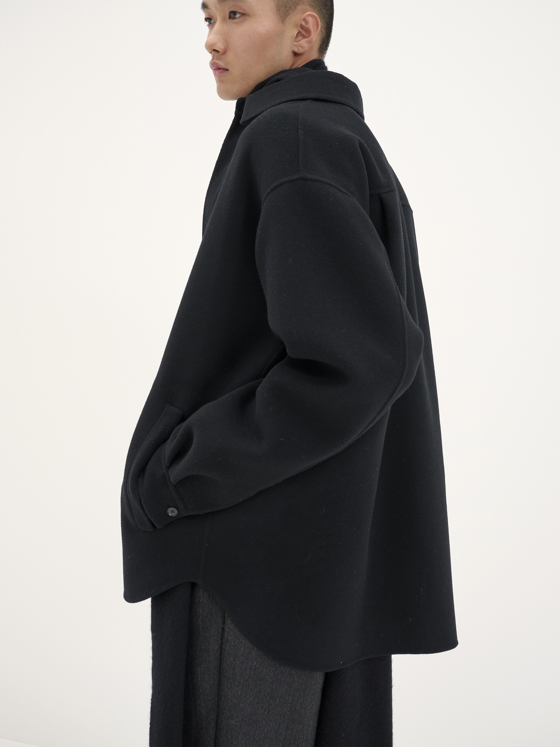 DOUBLE CLOTH PILE MOSSER HAND SEWN SHIRTS BLOUSON 詳細画像 BLACK 3