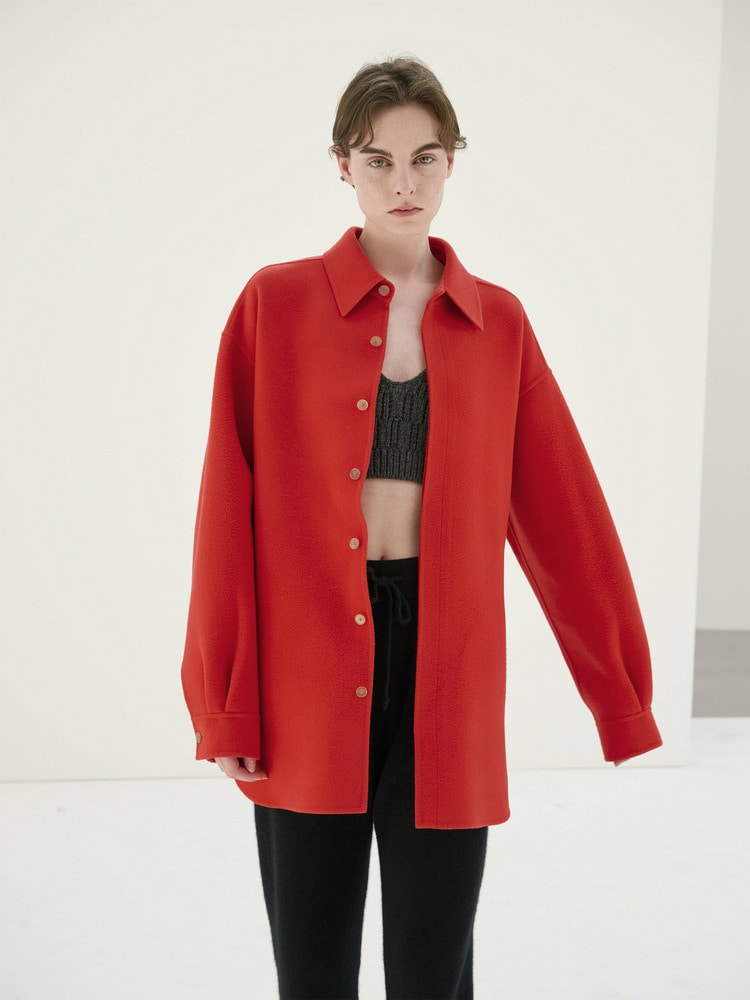 DOUBLE CLOTH PILE MOSSER HAND SEWN SHIRTS BLOUSON AURALEE Official