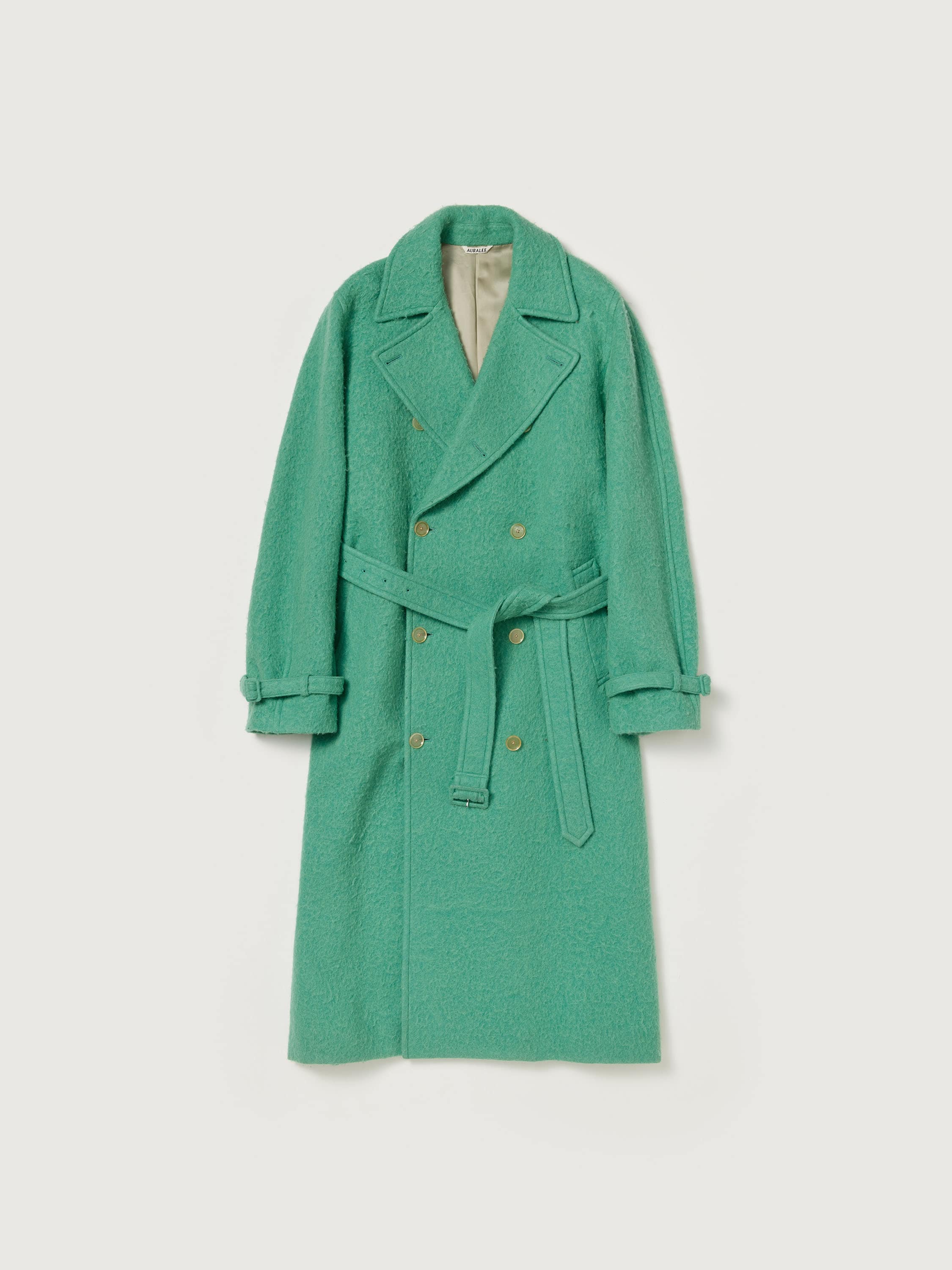 BRUSHED ALPACA WOOL MELTON TRENCH COAT 詳細画像 JADE GREEN 1