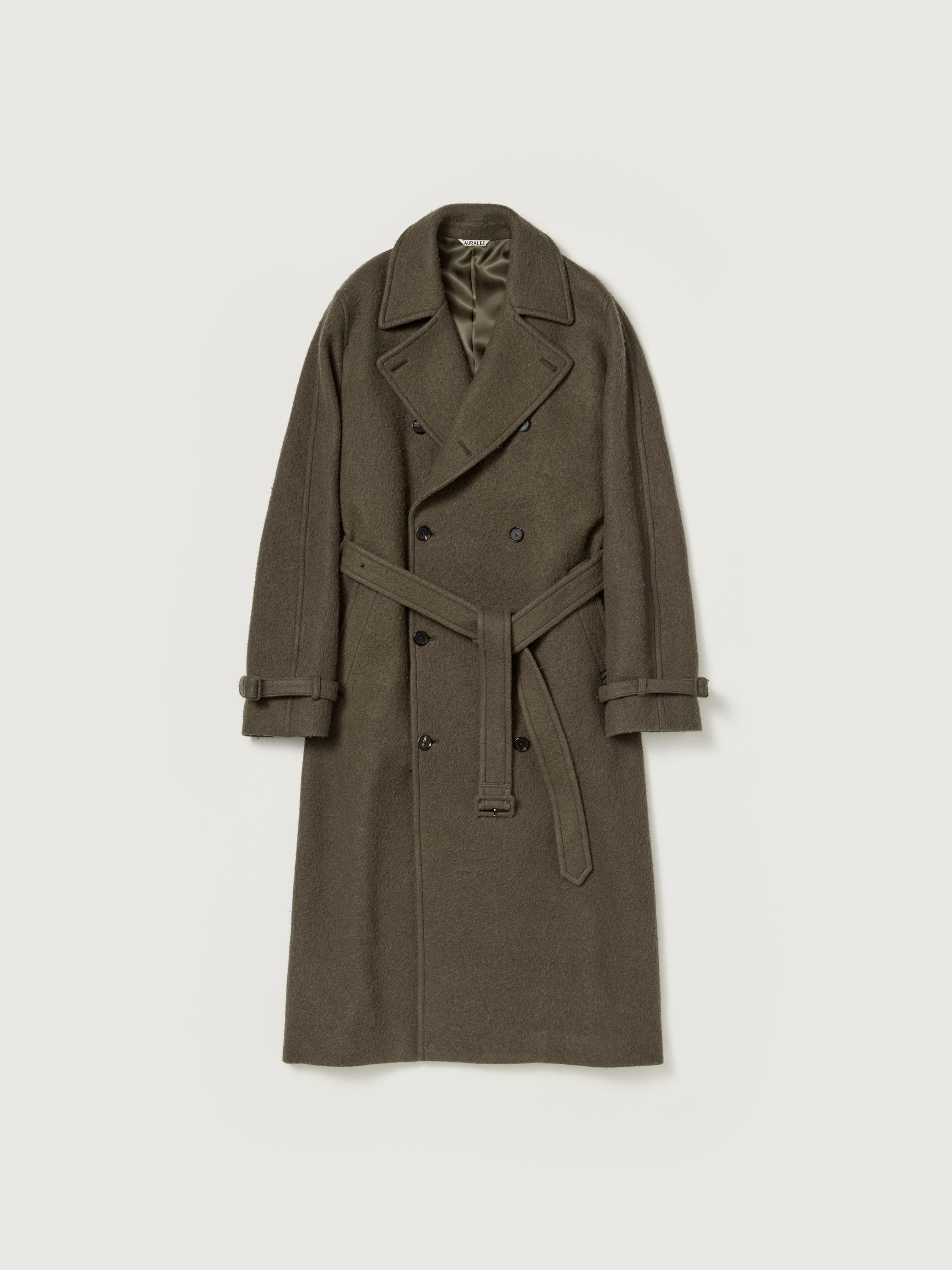 BRUSHED ALPACA WOOL MELTON TRENCH COAT 詳細画像 DARK OLIVE 1