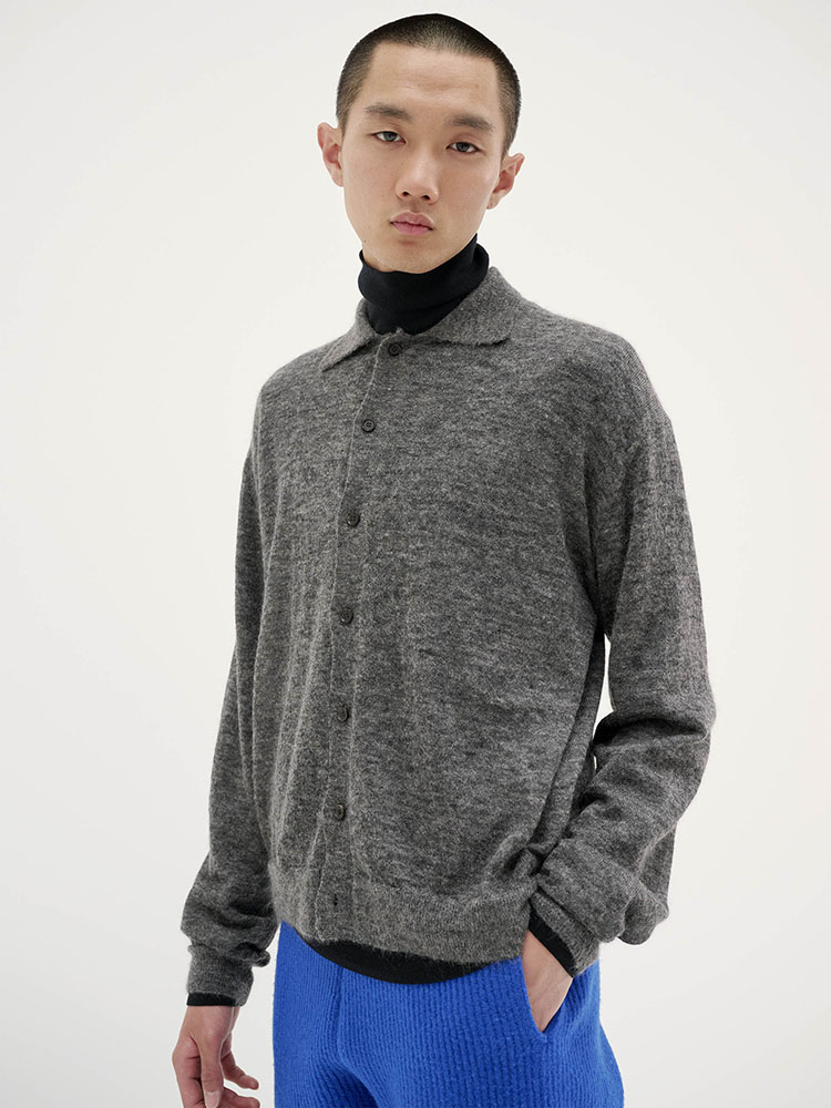 FELTED WOOL KNIT V-NECK P/O - AURALEE Official Website