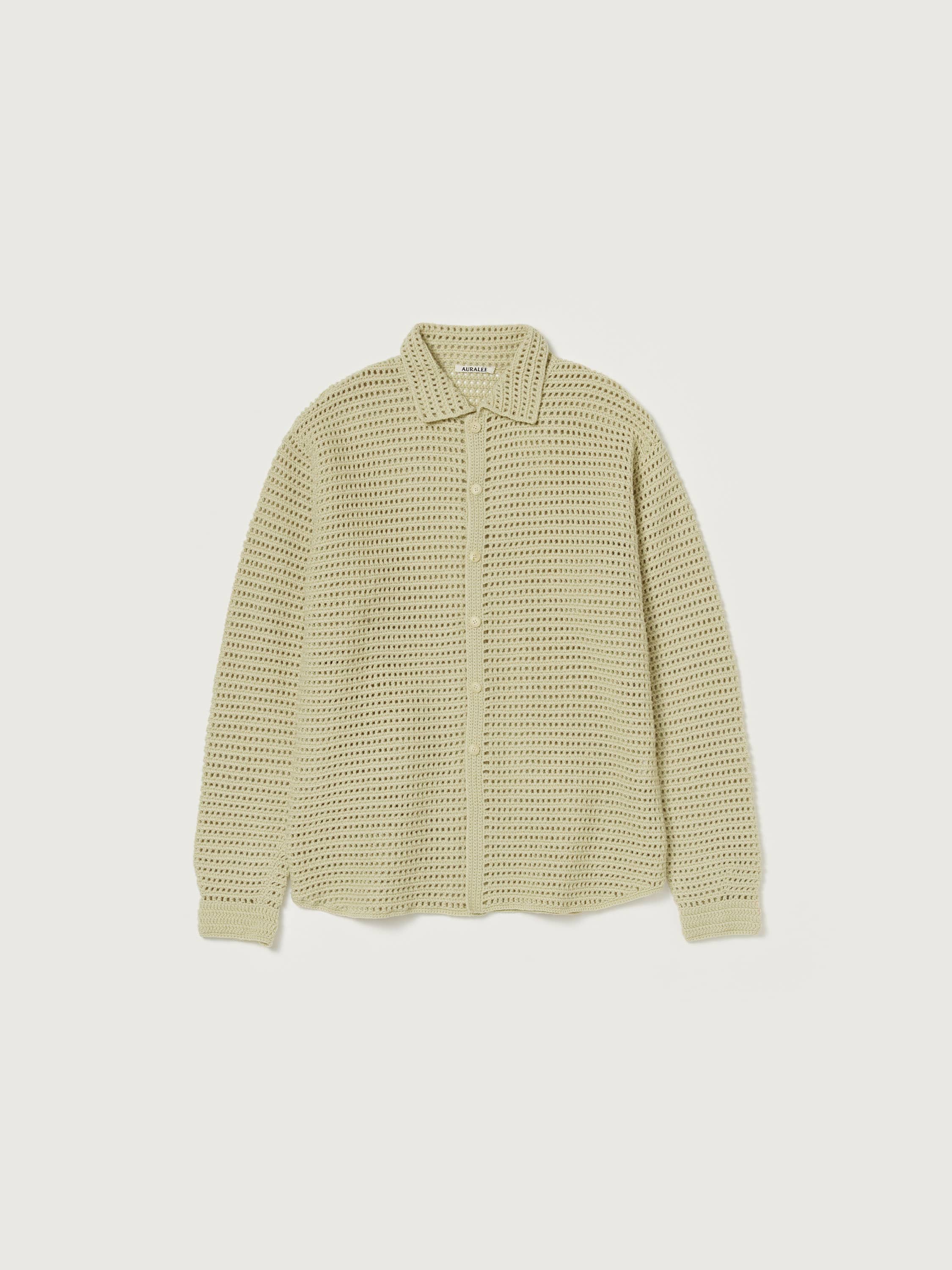 信頼】 HAND AURALEE シャツ CROCHET SHIRTS KNIT COTTON シャツ - www ...