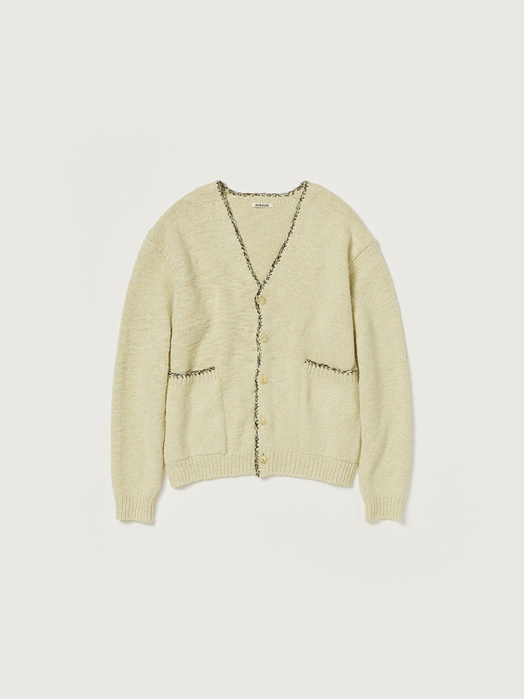 SILK WOOL CAMEL MIX KNIT CARDIGAN - AURALEE Official Website