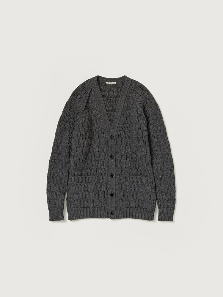 WOOL CORD RIB KNIT CARDIGAN - AURALEE Official Website