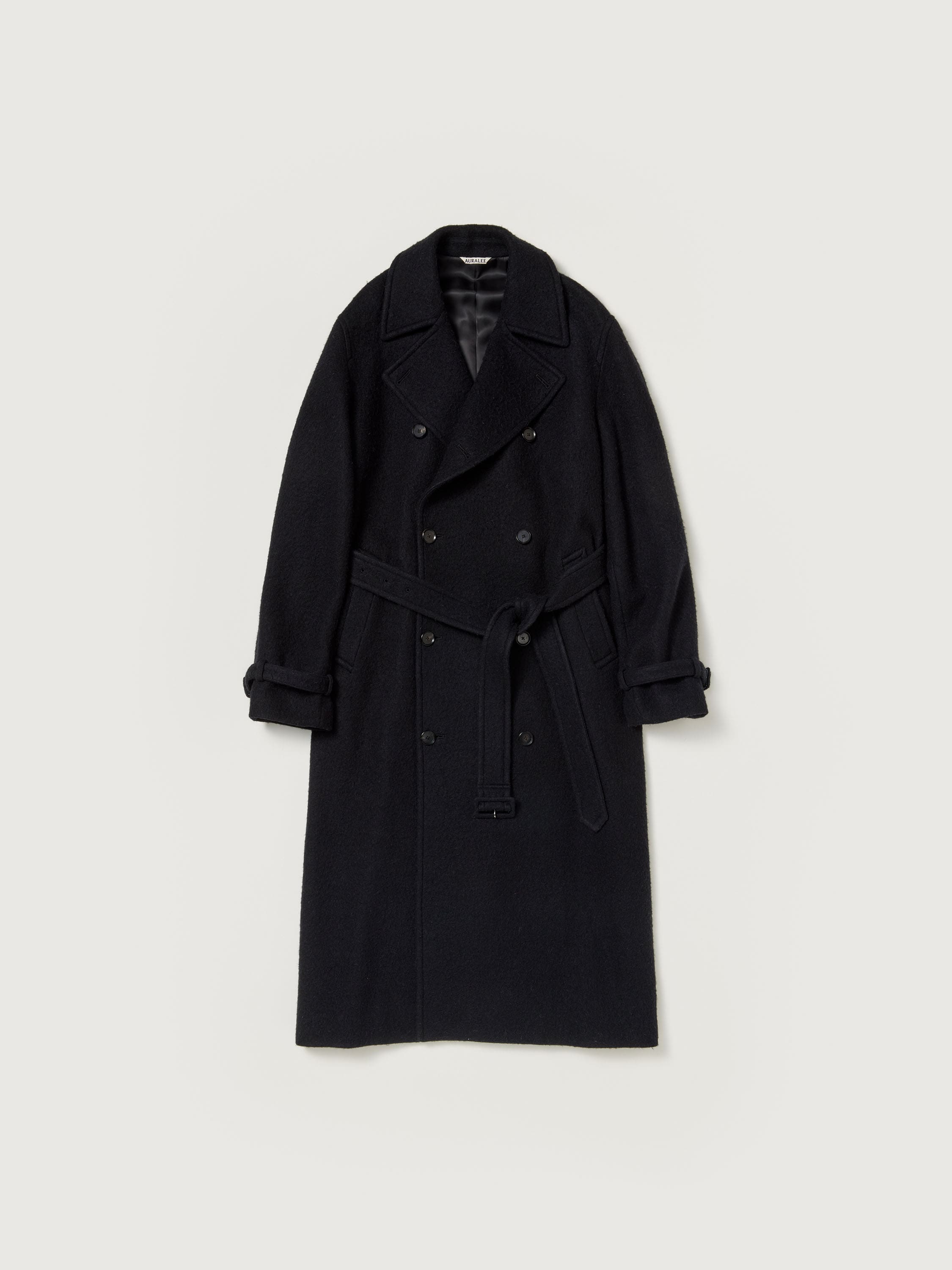 BRUSHED ALPACA WOOL MELTON TRENCH COAT 詳細画像 BLACK 1