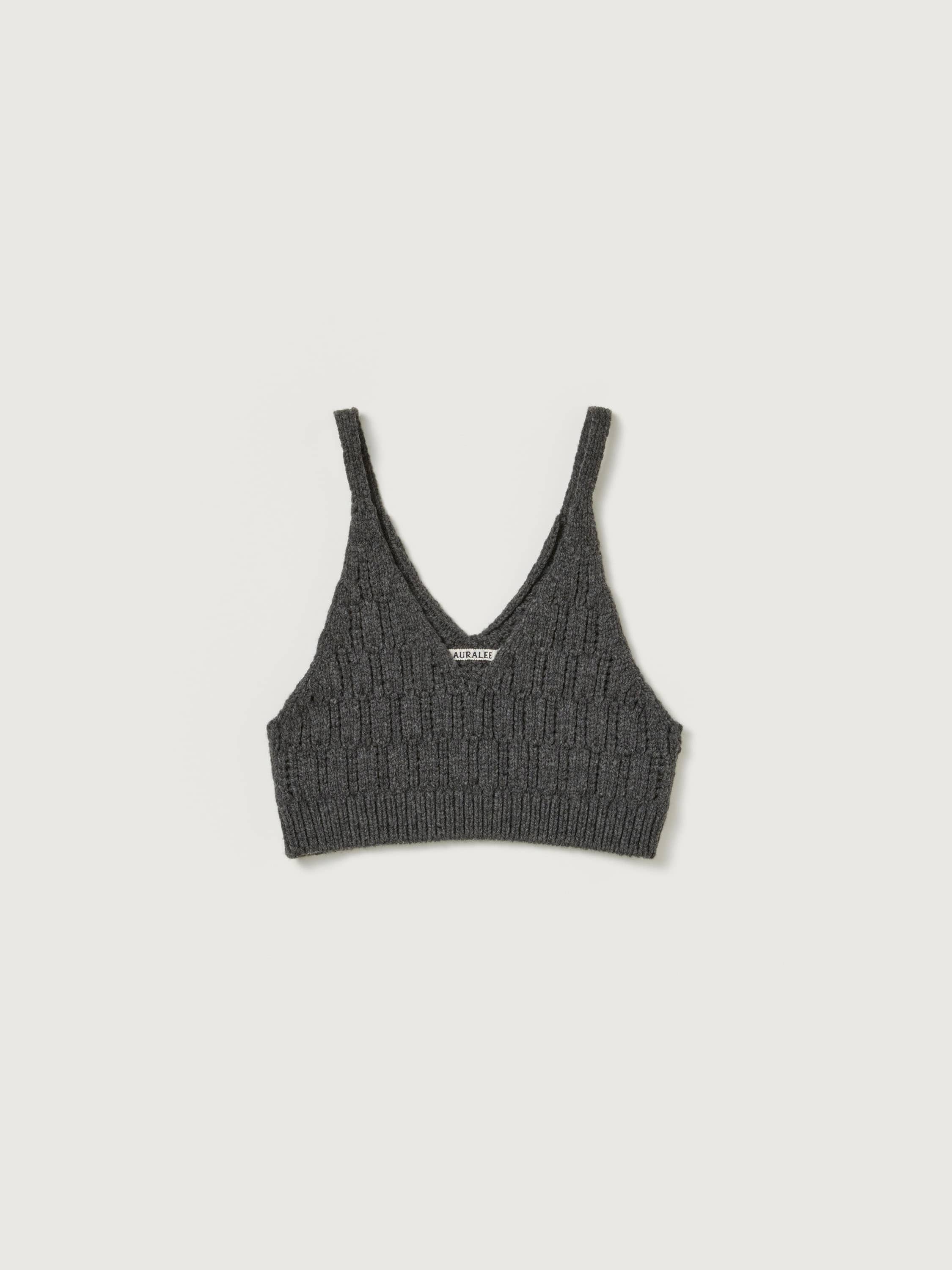 WOOL CORD RIB KNIT CAMISOLE 詳細画像 CHARCOAL GRAY 4