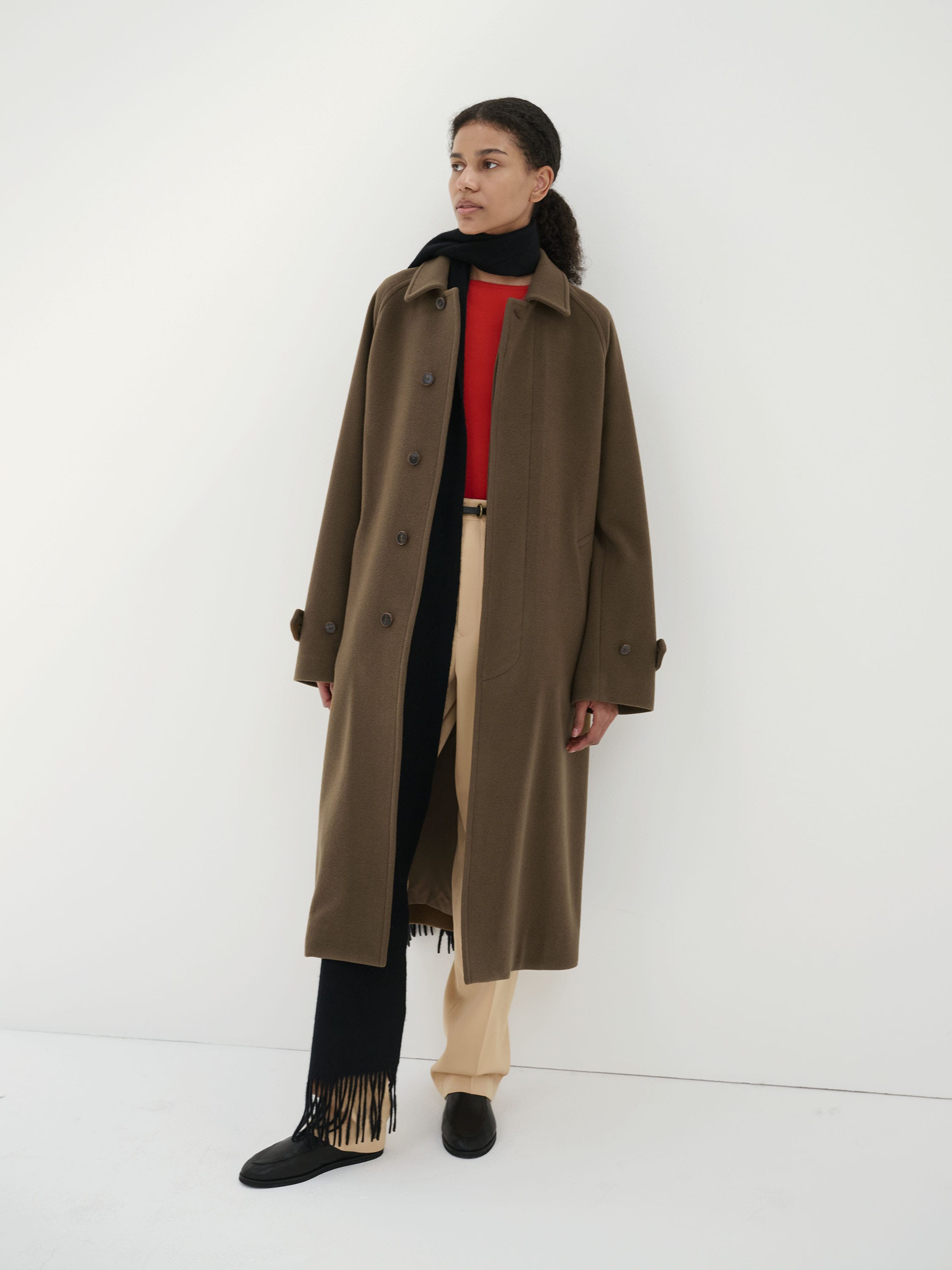 CASHMERE WOOL MOSSER SOUTIEN COLLAR COAT - AURALEE Official Website