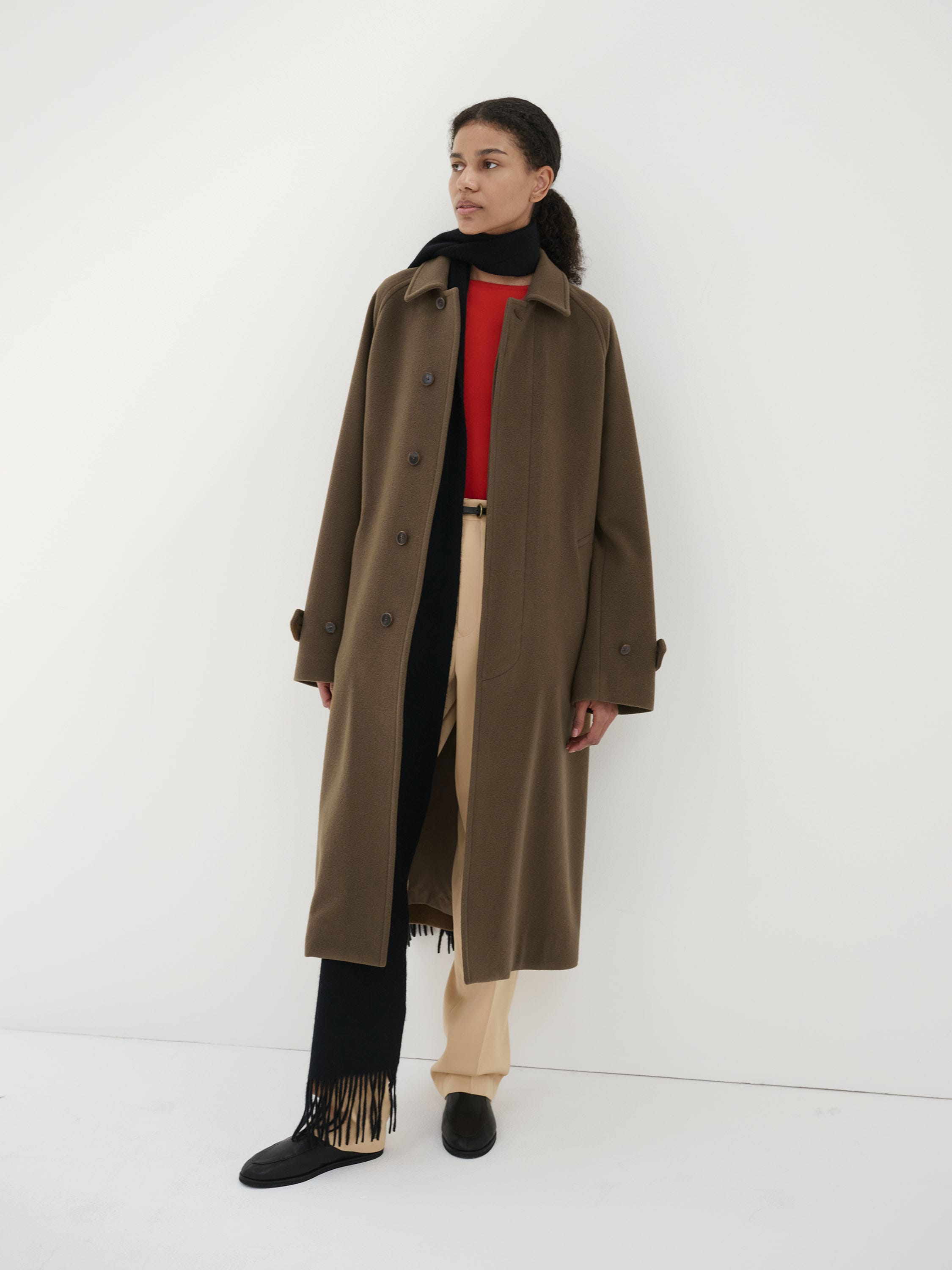 Mame Mosser Wool Cashmere CollarlessCoat - ロングコート