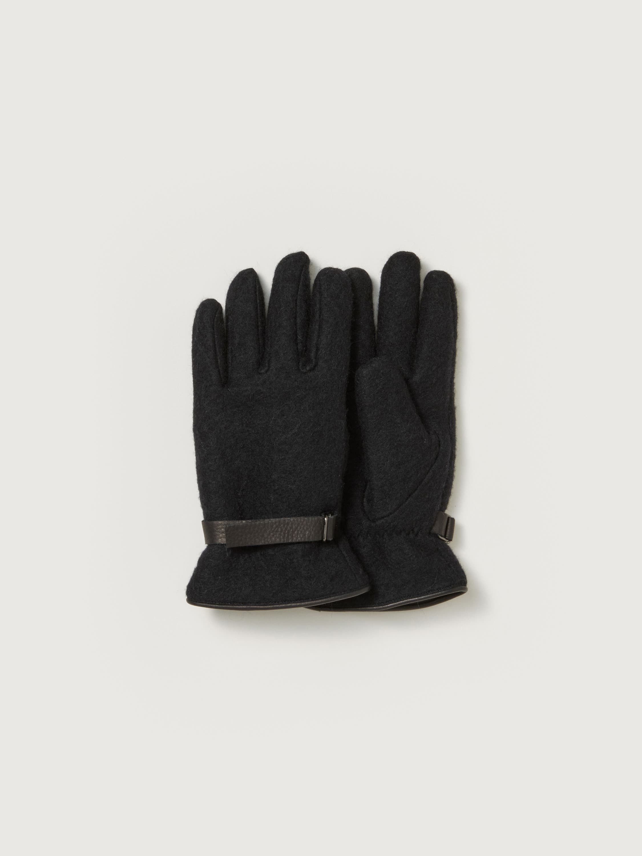 BRUSHED ALPACA WOOL MELTON GLOVES 詳細画像 BLACK 1