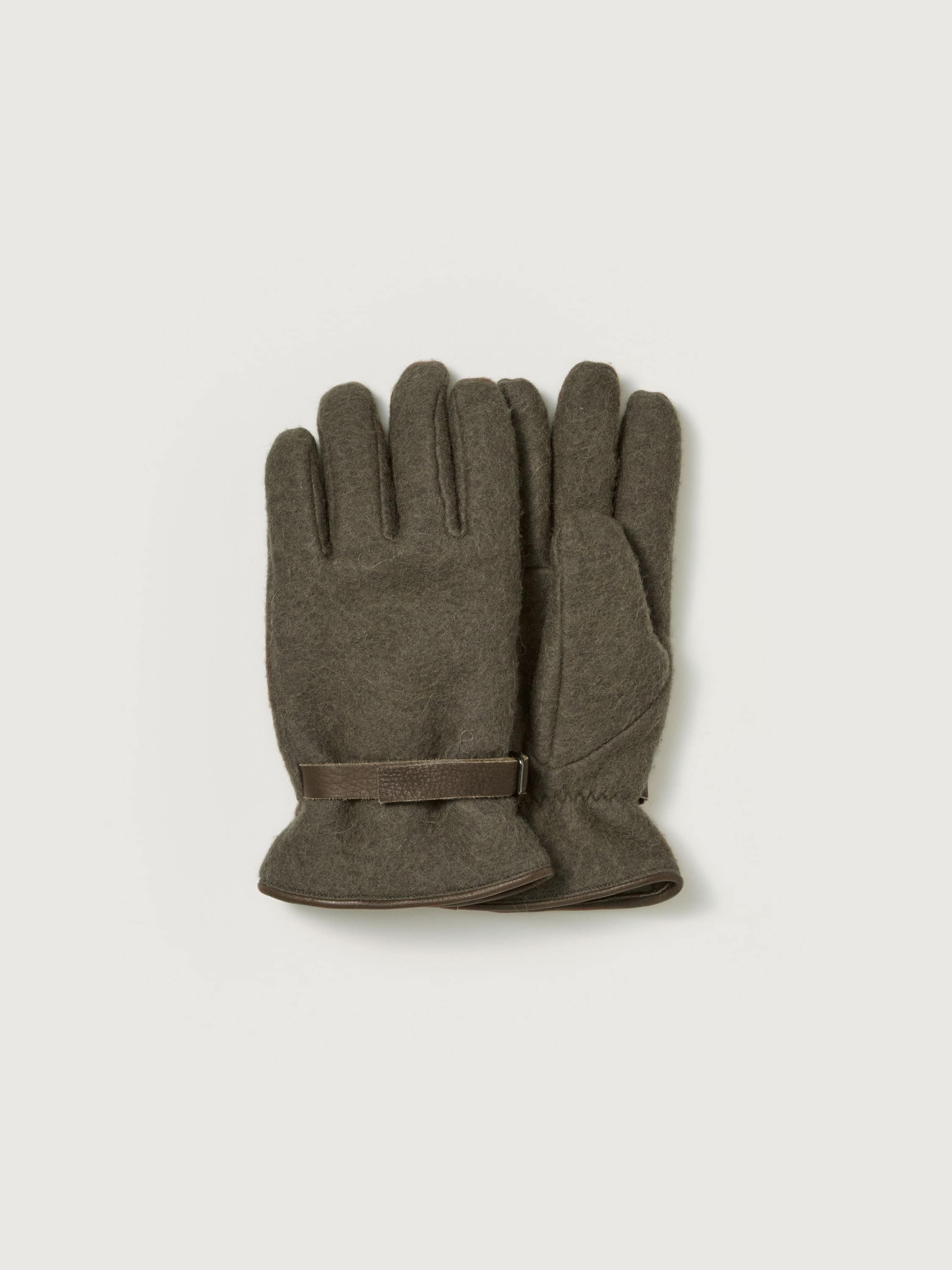 BRUSHED ALPACA WOOL MELTON GLOVES 詳細画像 DARK OLIVE 2