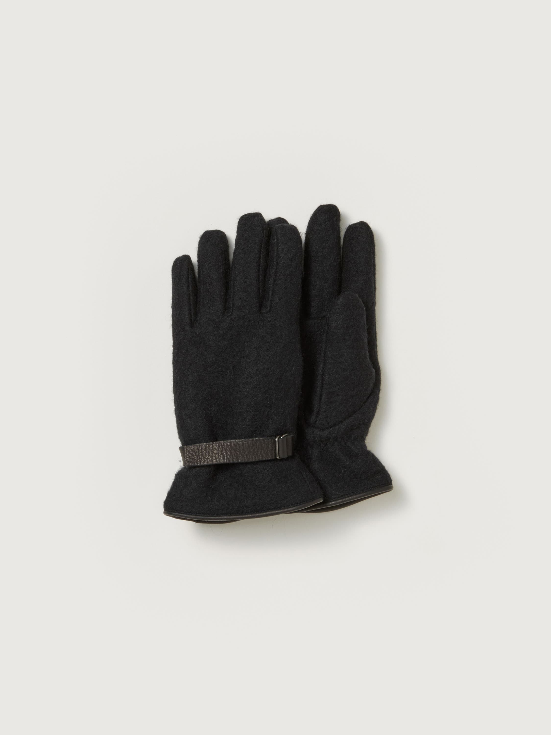 BRUSHED ALPACA WOOL MELTON GLOVES 詳細画像 BLACK 2