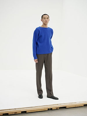 MILLED FRENCH MERINO RIB KNIT BOAT NECK P/O