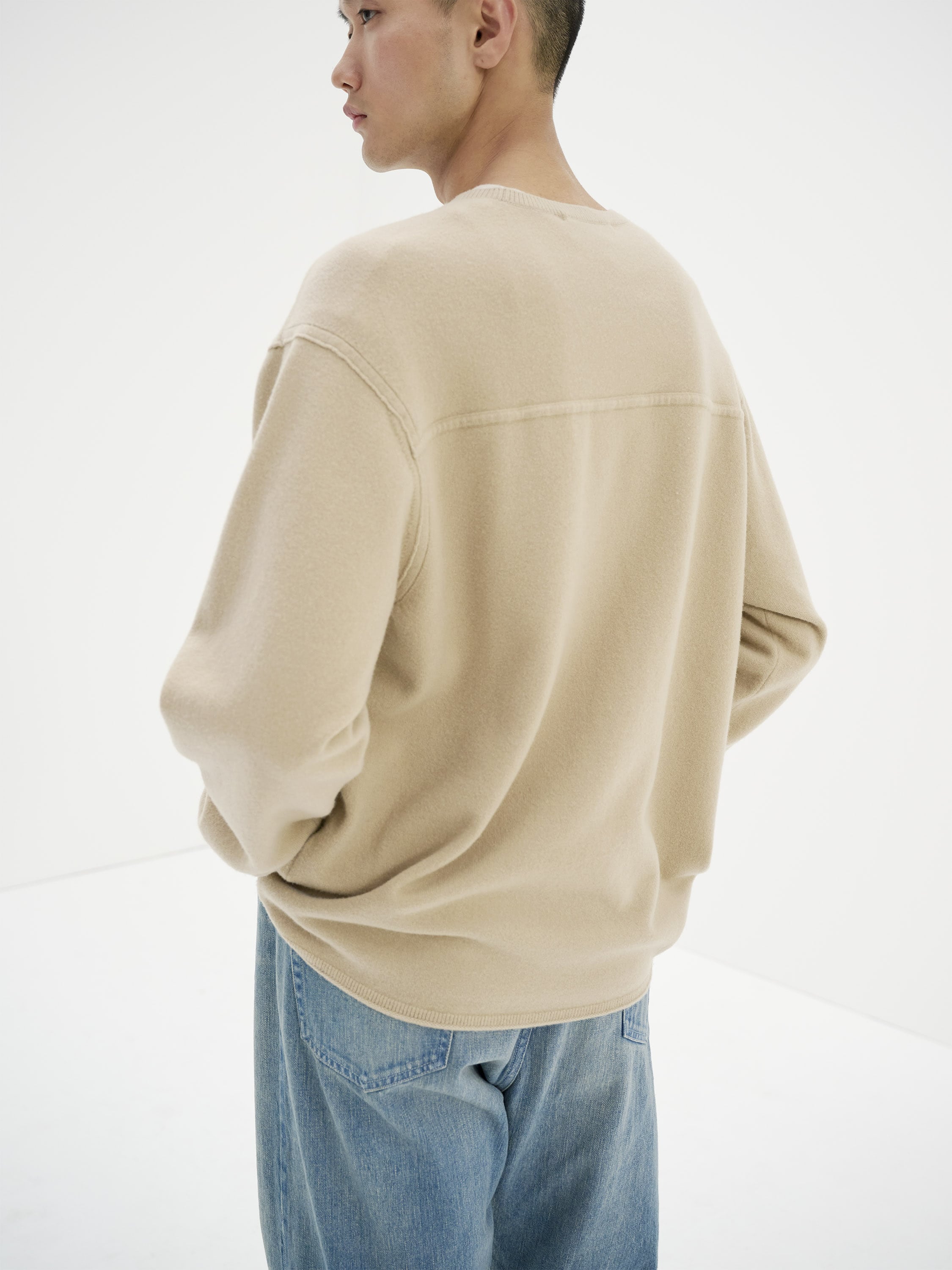 AURALEE CAMEL WOOL MIX KNIT P/O メンズ | cubeselection.com