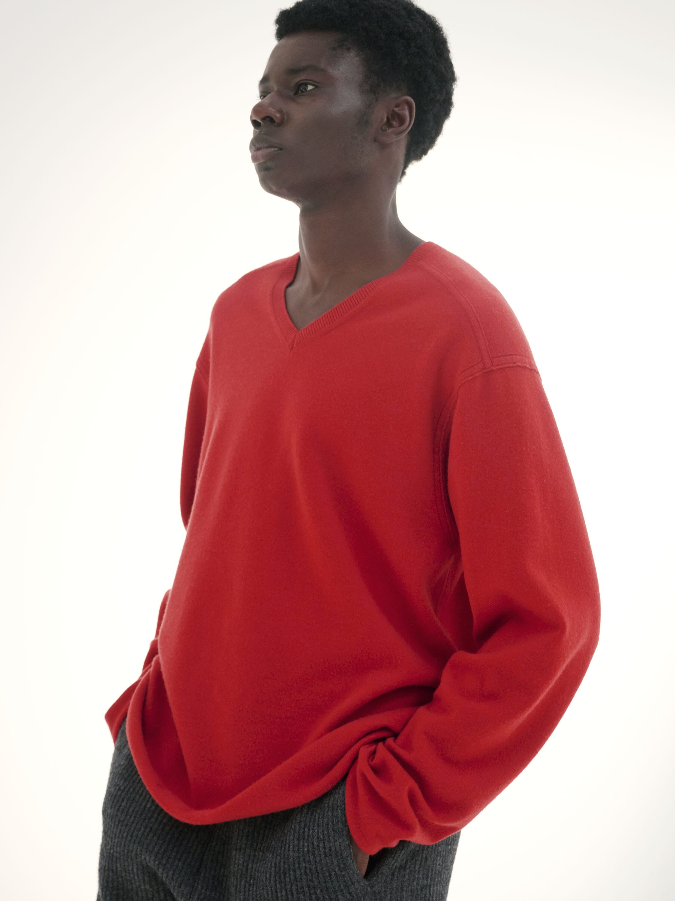 SUPER HIGH GAUGE WOOL KNIT V-NECK P/O - ニット/セーター