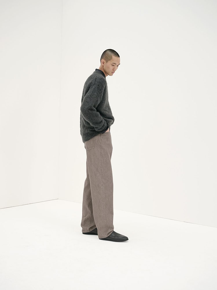 HARD TWIST BROWN DENIM WIDE PANTS - AURALEE Official Website