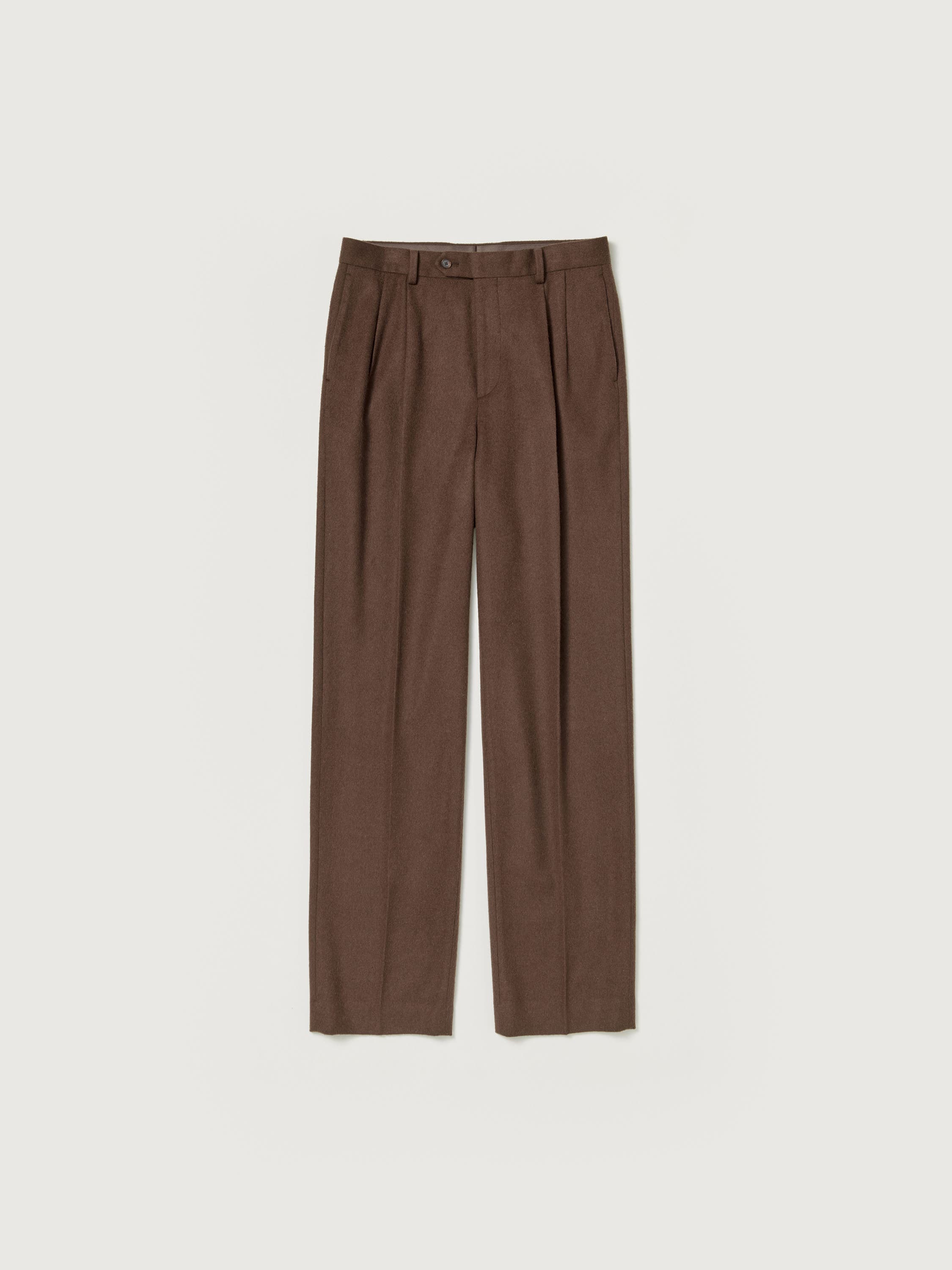 Auralee BABY CAMEL FLANNEL SLACKS