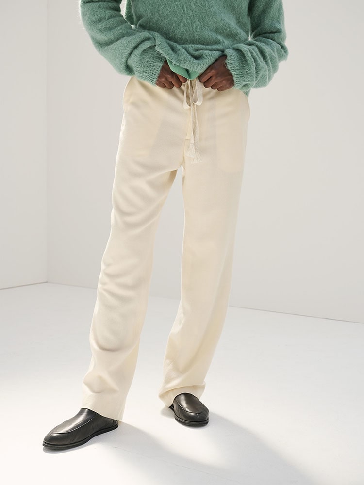 AIRY WOOL VIYELLA EASY PANTS - AURALEE Official Website