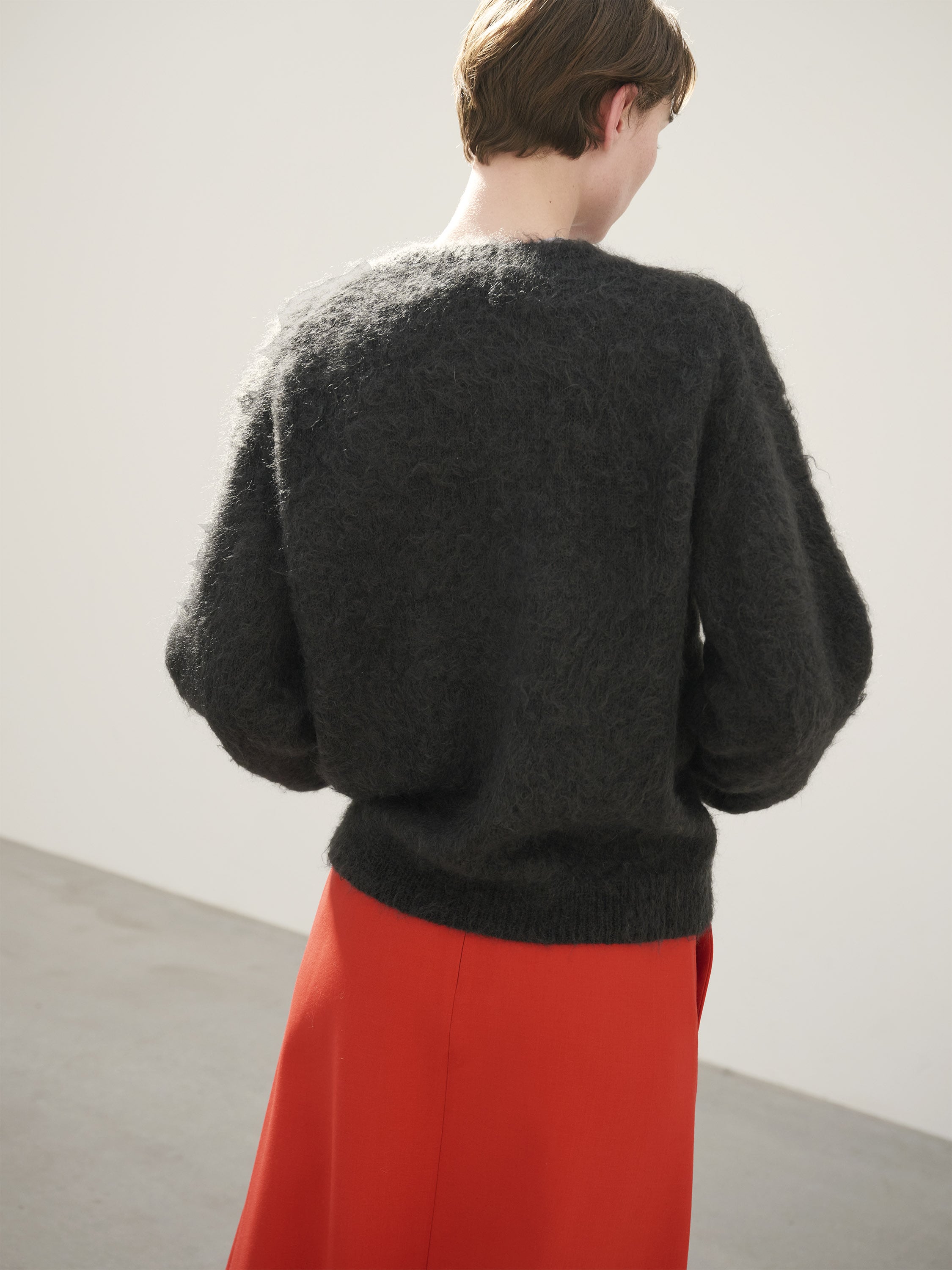 AURALEE SUPER KID MOHAIR KNIT P/O ブラック-