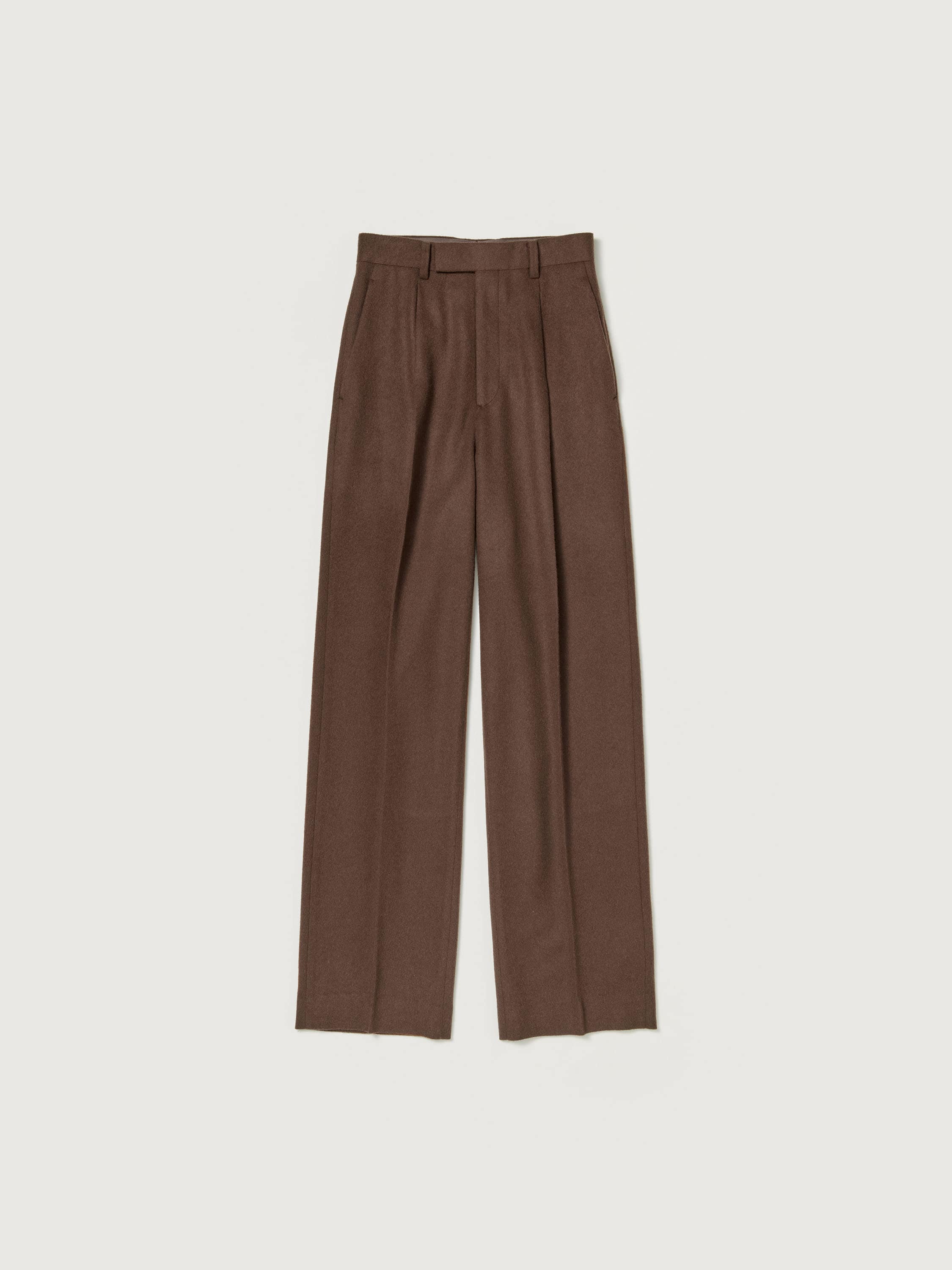 Auralee BABY CAMEL FLANNEL SLACKS-