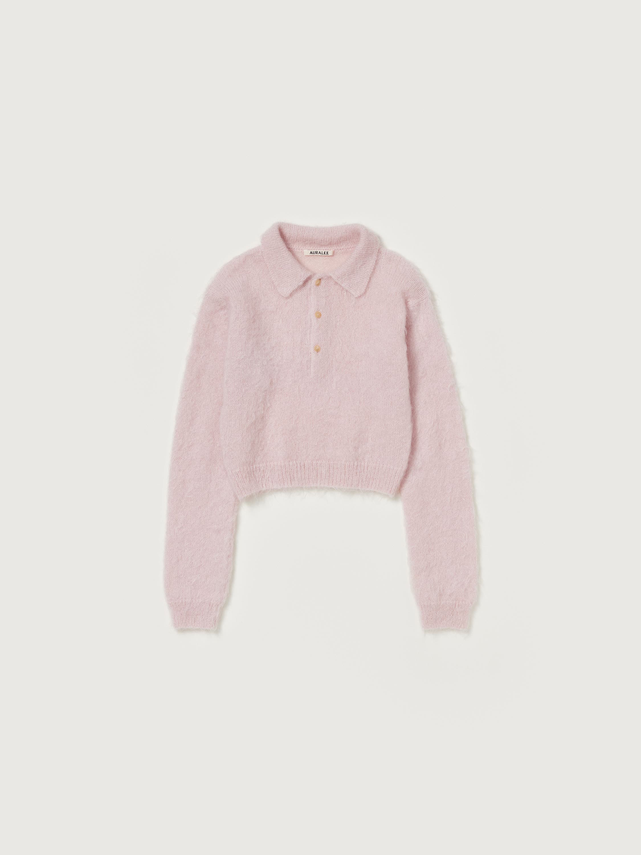 KID MOHAIR SHEER KNIT SHORT POLO