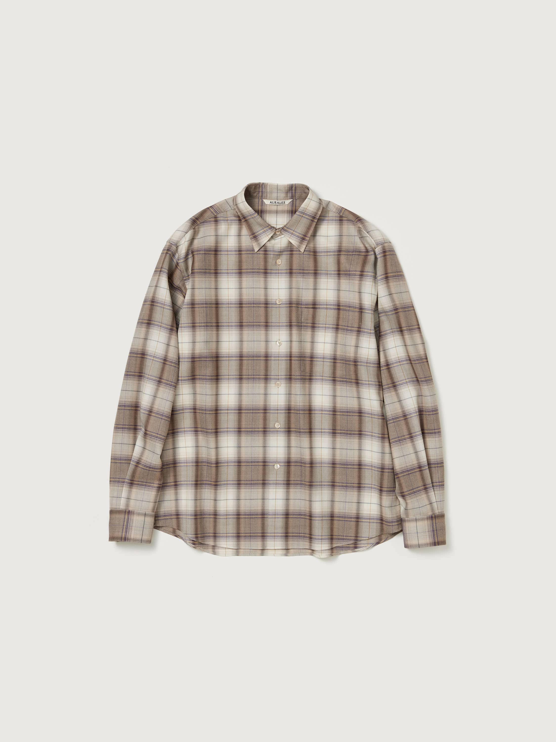 メンズAURALEE SUPER LIGHT WOOL CHECK SHIRT - シャツ