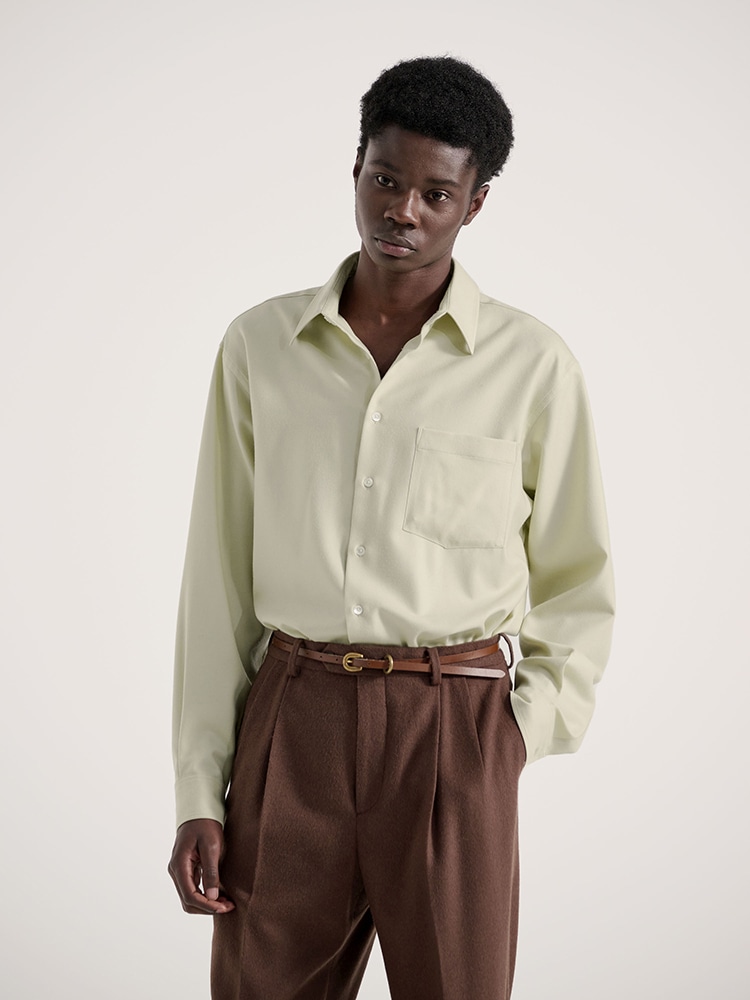 WASHED FINX TWILL BIG SHIRT - AURALEE Official Website