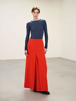 TENSE WOOL DOUBLE CLOTH SKIRT