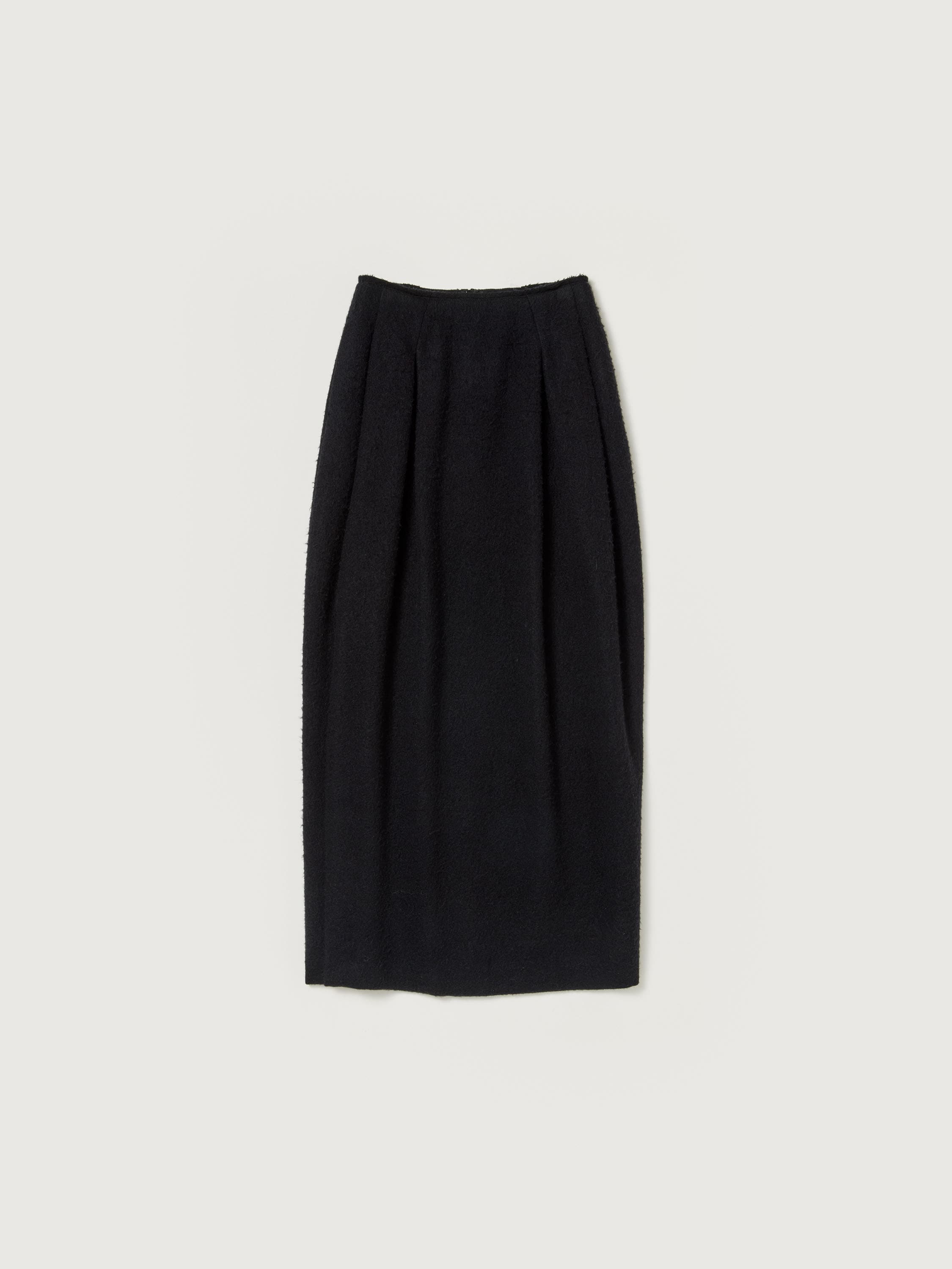 BRUSHED ALPACA WOOL MELTON SKIRT 詳細画像 BLACK 1