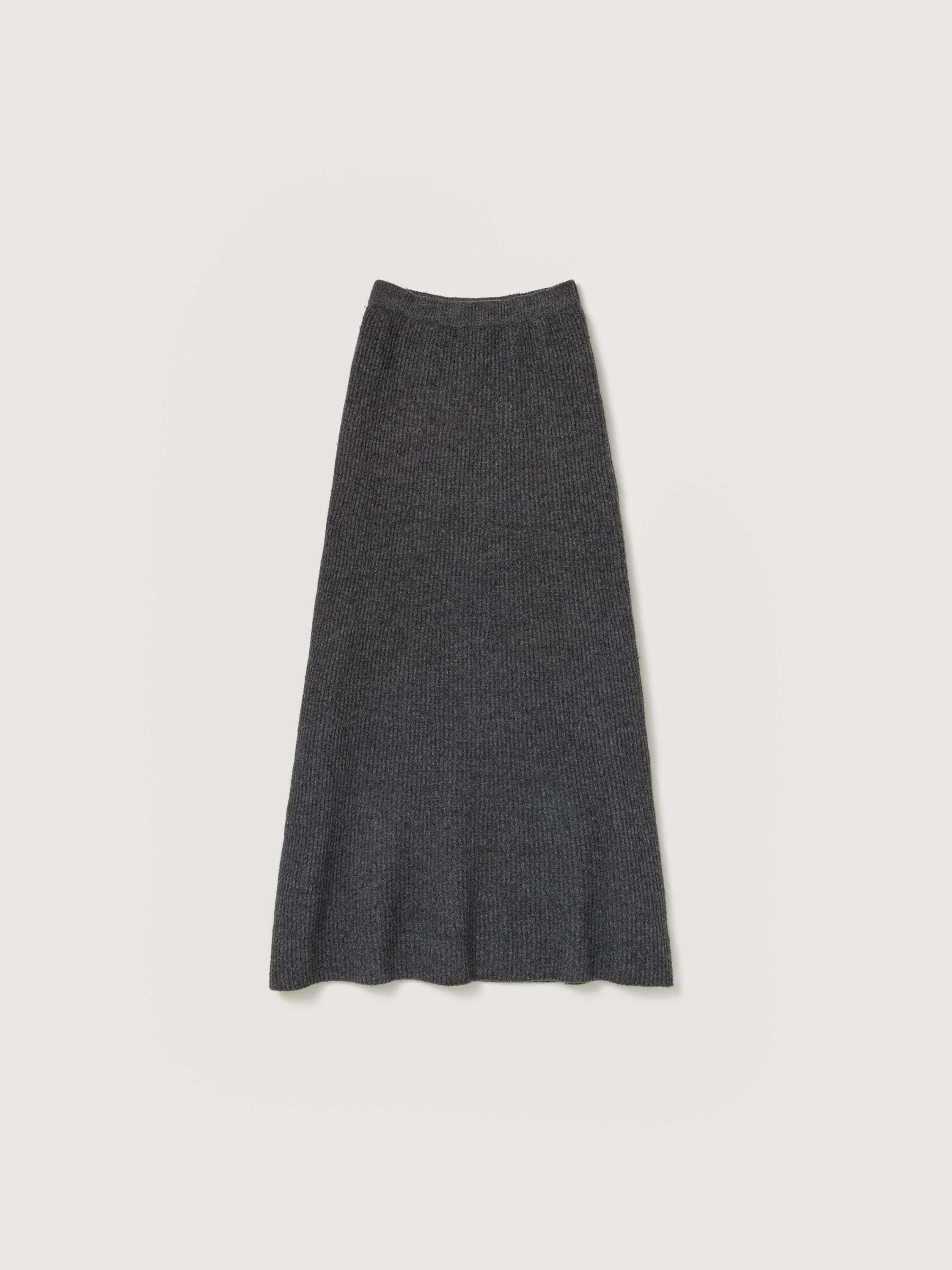 MILLED FRENCH MERINO RIB KNIT FLARE SKIRT 詳細画像 CHARCOAL GRAY 5