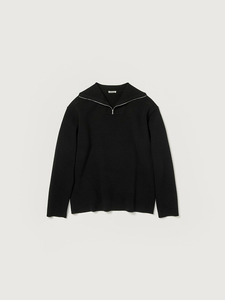 HEAVY MILANO RIB KNIT ZIP TURTLE - AURALEE Official Website