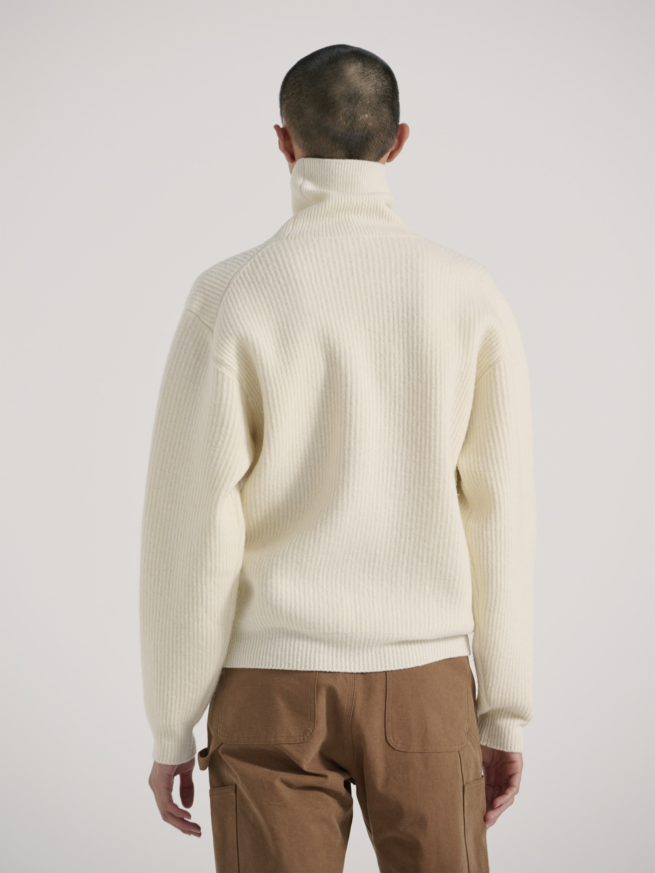 MILLED FRENCH MERINO RIB KNIT TURTLE - AURALEE Official Website