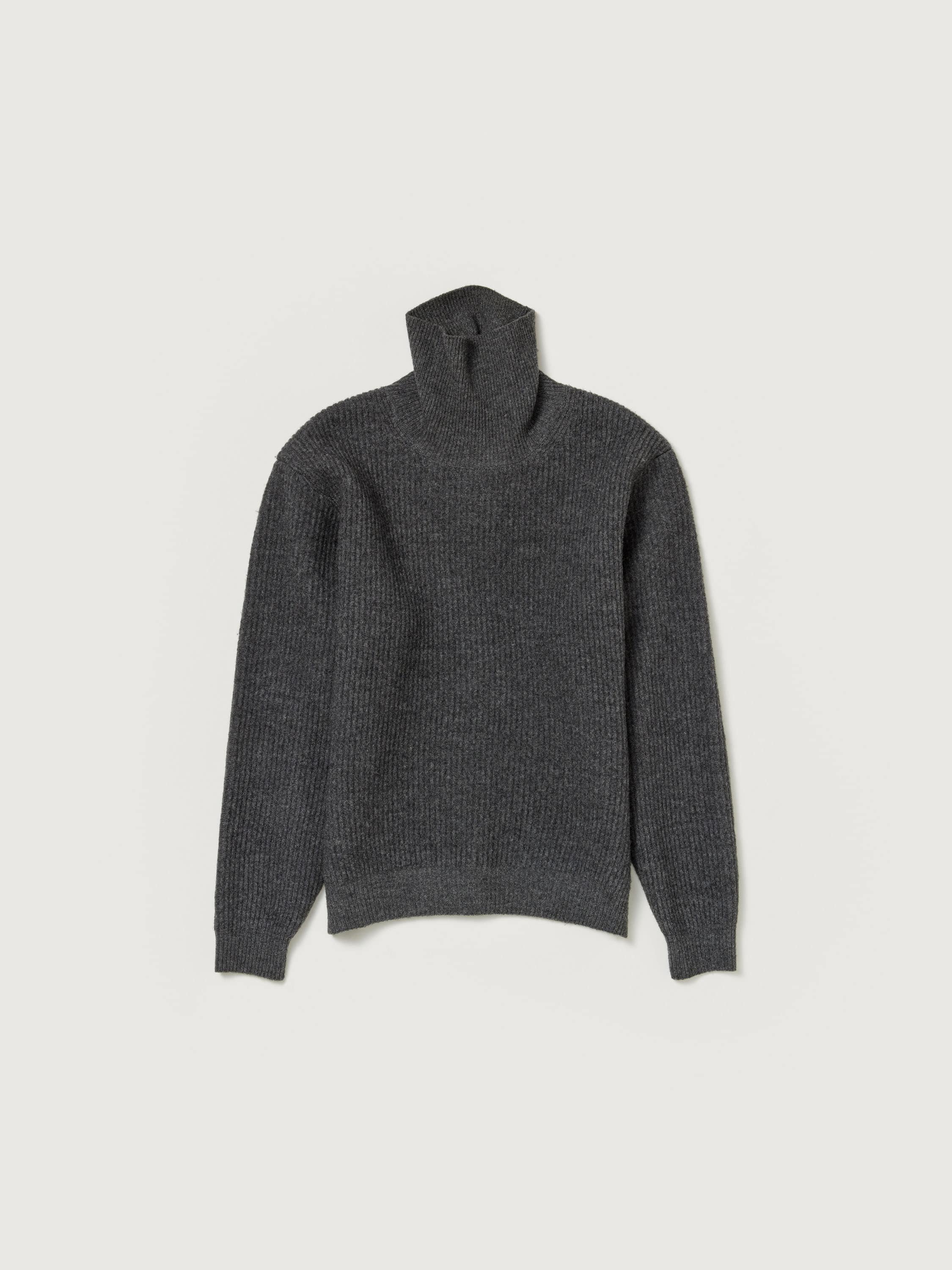 MILLED FRENCH MERINO RIB KNIT TURTLE 詳細画像 CHARCOAL GRAY 1