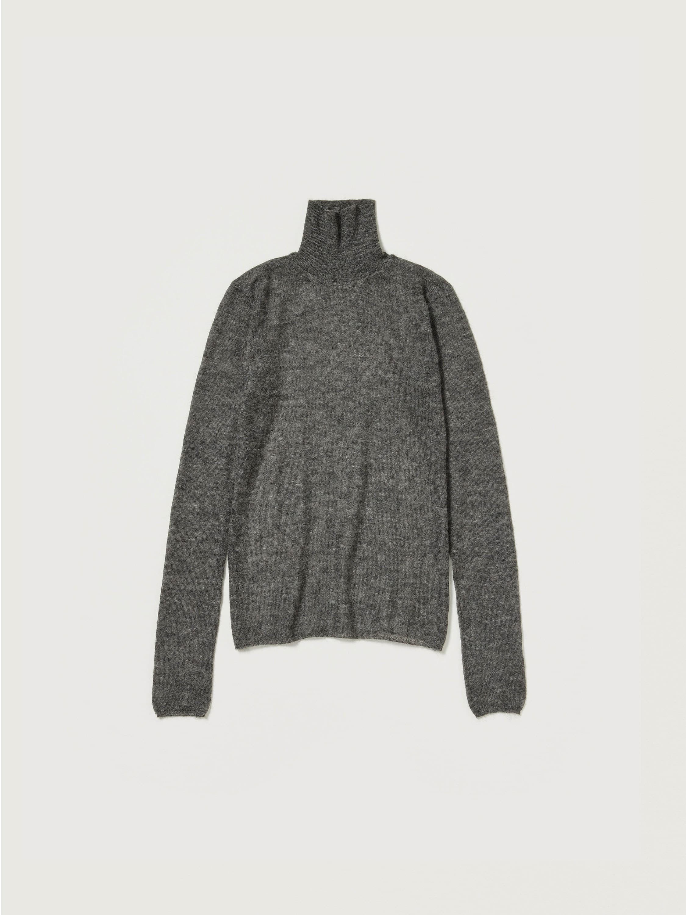 KID MOHAIR SHEER KNIT TURTLE 詳細画像 TOP CHARCOAL 1