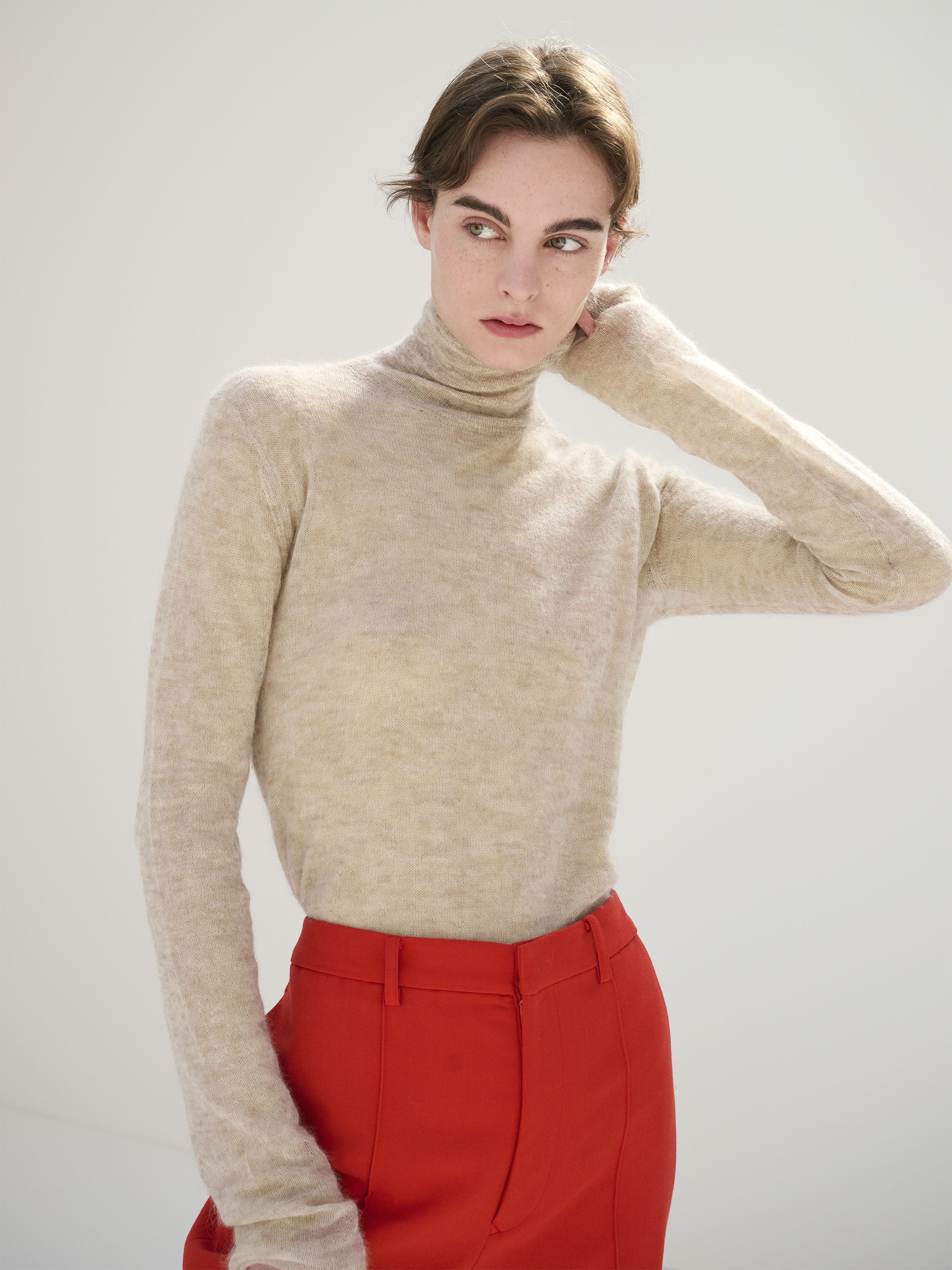 KID MOHAIR SHEER KNIT TURTLE - AURALEE Official Website