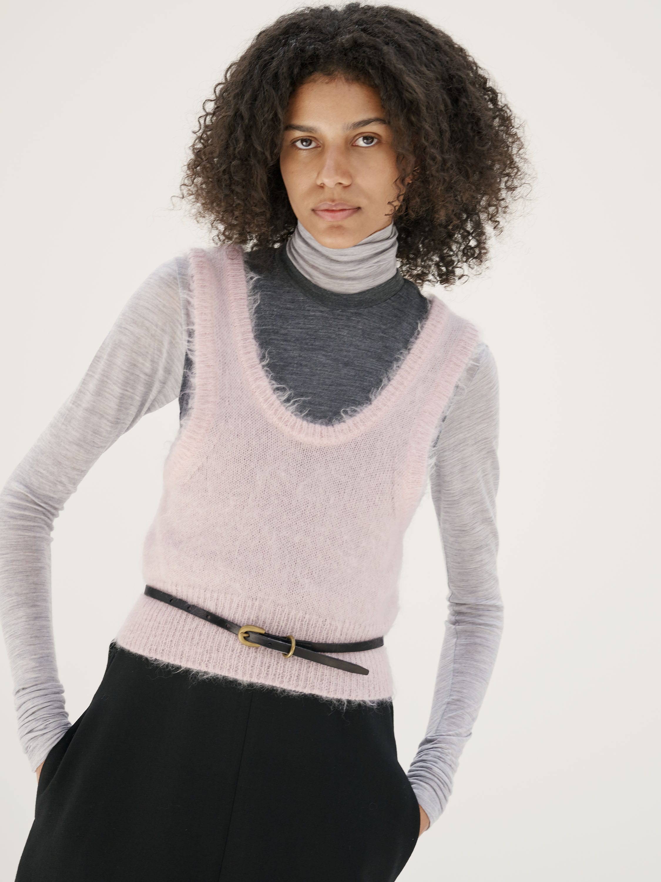 Brushed Mohair Knit Tops